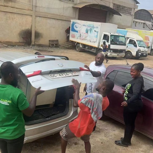Customers Collected Diesel Feed Pellet Machine from Ghana warehouse 