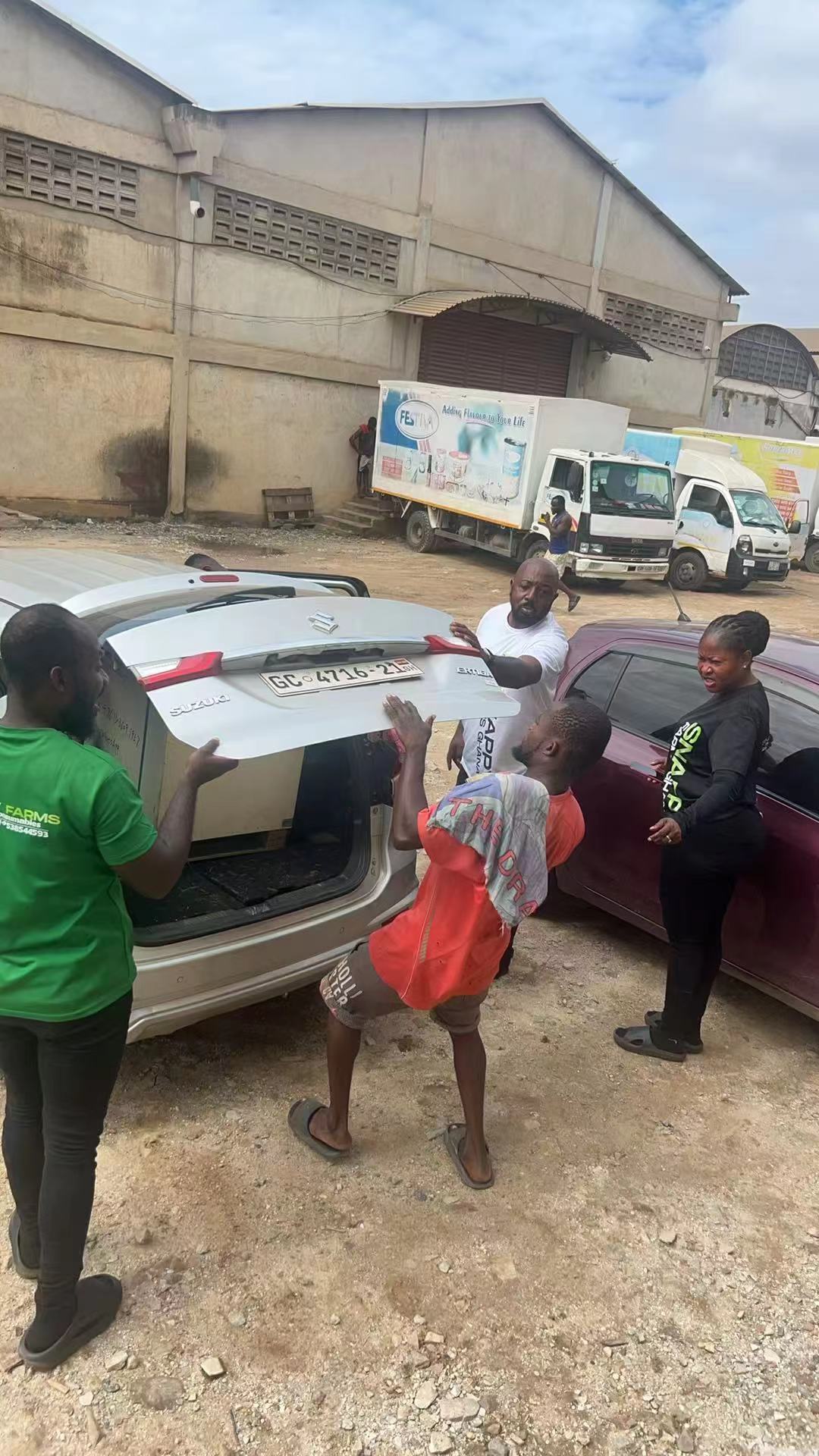 Customers Collected Diesel Feed Pellet Machine from Ghana warehouse Customers Collected Diesel Feed Pellet Machine from Ghana warehouse