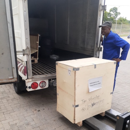 Clients Collected Electric Pulping Machine From South Africa Warehouse