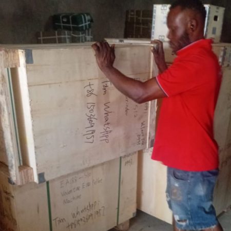 Nigeria customer Collected Mixer and feed pellet machine