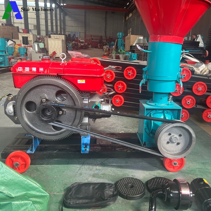 New model electric diesel rotating feed pellet machine
